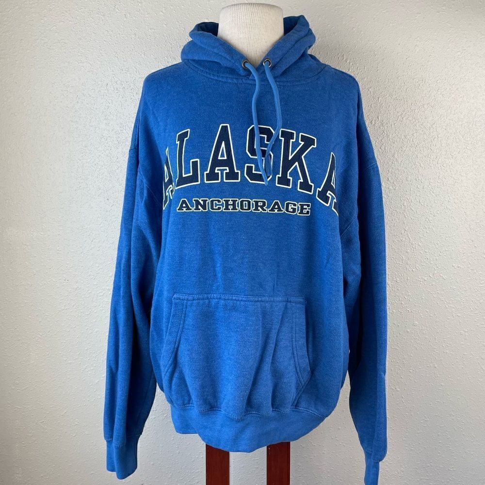 Anchorage Alaska Pullover Hoodie Sweatshirt Size L EUC
